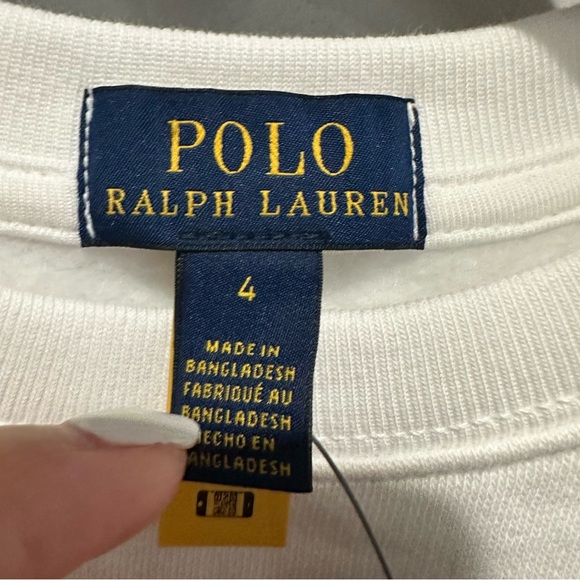 NEW Polo Bear Ralph Lauren White Sweatshirt Size 4 - Picture 6 of 8